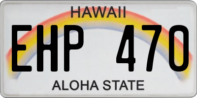 HI license plate EHP470