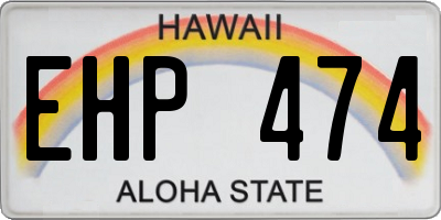 HI license plate EHP474