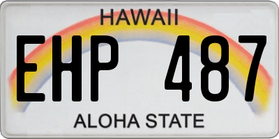 HI license plate EHP487