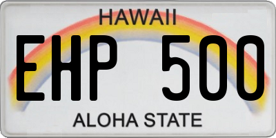 HI license plate EHP500