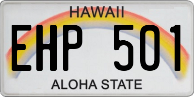 HI license plate EHP501