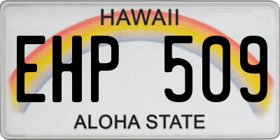 HI license plate EHP509