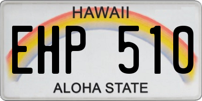 HI license plate EHP510