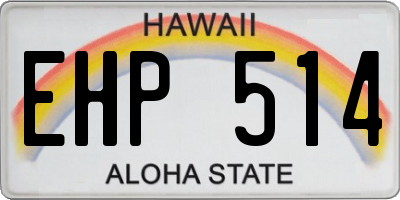 HI license plate EHP514
