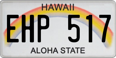 HI license plate EHP517
