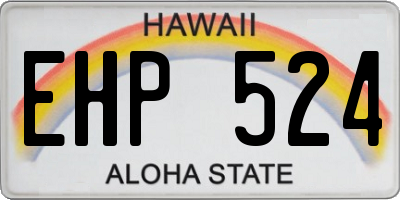 HI license plate EHP524