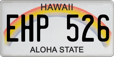 HI license plate EHP526