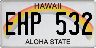 HI license plate EHP532