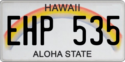 HI license plate EHP535
