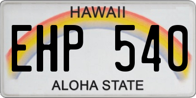 HI license plate EHP540