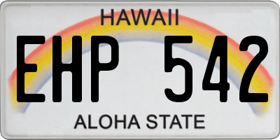 HI license plate EHP542