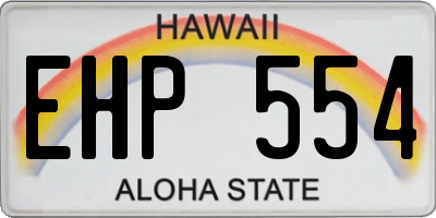 HI license plate EHP554