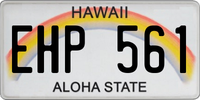 HI license plate EHP561