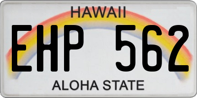 HI license plate EHP562