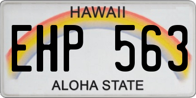 HI license plate EHP563