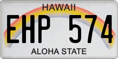 HI license plate EHP574