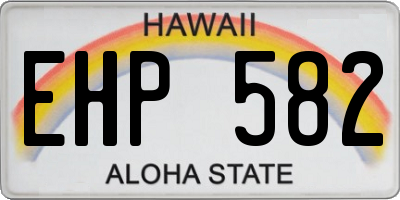 HI license plate EHP582
