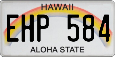 HI license plate EHP584