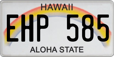 HI license plate EHP585