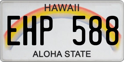 HI license plate EHP588