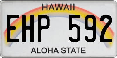 HI license plate EHP592