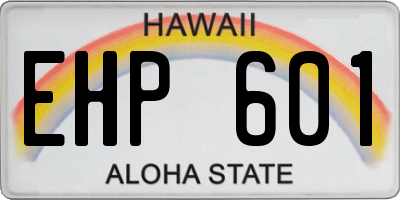 HI license plate EHP601