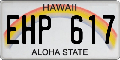 HI license plate EHP617
