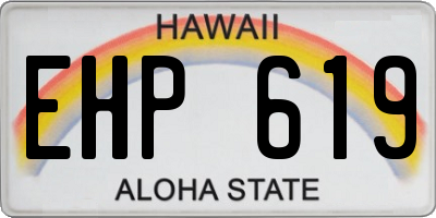 HI license plate EHP619