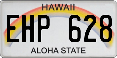 HI license plate EHP628