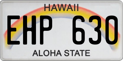 HI license plate EHP630