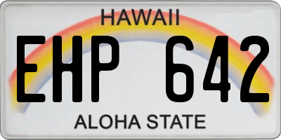 HI license plate EHP642