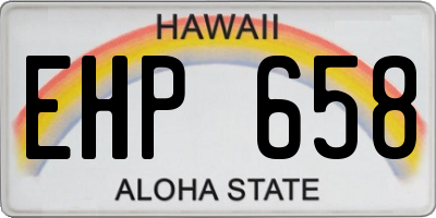 HI license plate EHP658