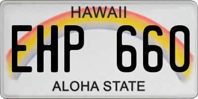 HI license plate EHP660
