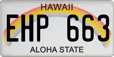 HI license plate EHP663