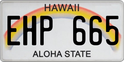 HI license plate EHP665