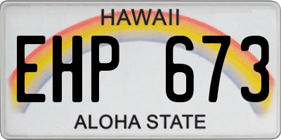 HI license plate EHP673
