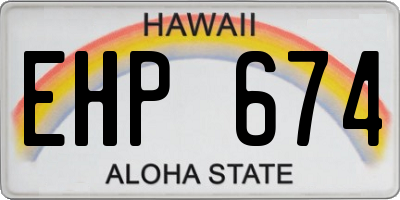 HI license plate EHP674
