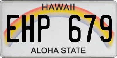 HI license plate EHP679