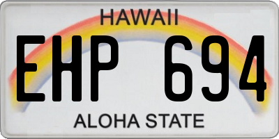 HI license plate EHP694