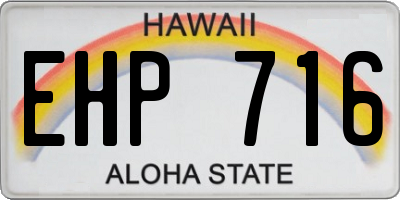 HI license plate EHP716