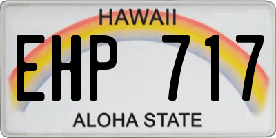HI license plate EHP717