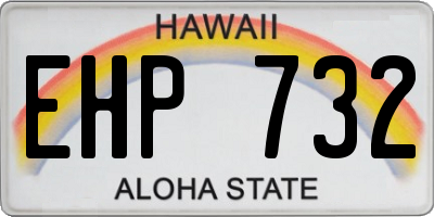 HI license plate EHP732
