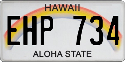 HI license plate EHP734
