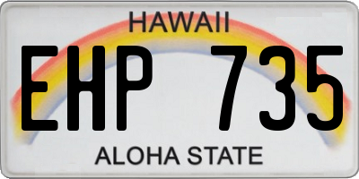 HI license plate EHP735