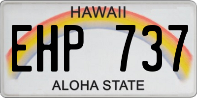 HI license plate EHP737