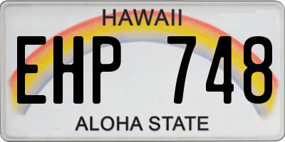 HI license plate EHP748