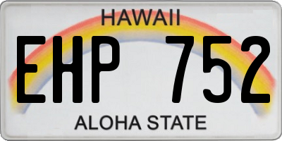 HI license plate EHP752