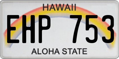 HI license plate EHP753