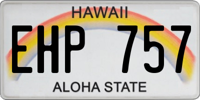 HI license plate EHP757