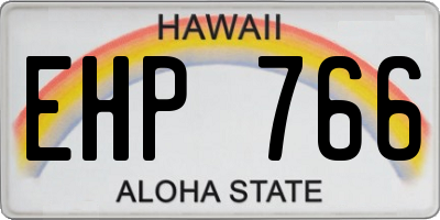 HI license plate EHP766